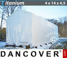 Tente de Garage Titanium 4x14x3,5x4,5m, Blanc		